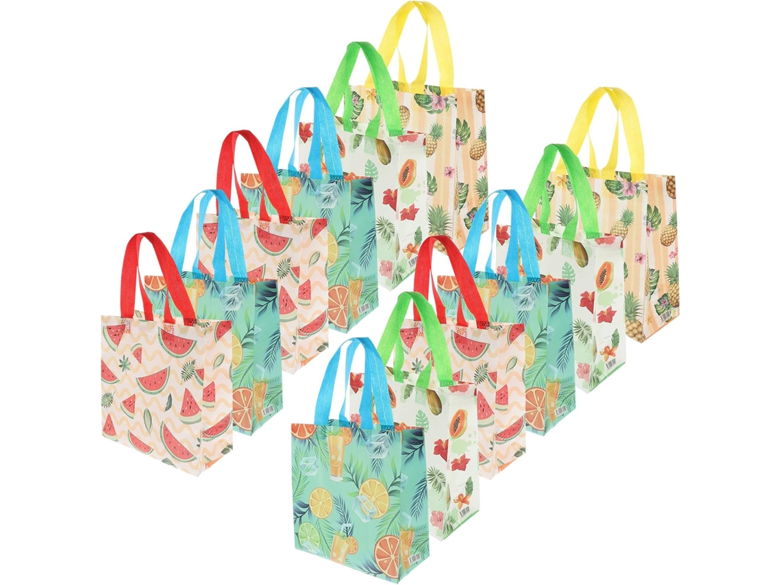 De 12 Sacolas De Compras Dobráveis De 23x22x11 Cm Em Tecido Não Tecido Impermeável.