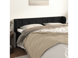Vidaxl Cabeceira De Cama C/ Abas Veludo 163x23x78/88 Cm Preto