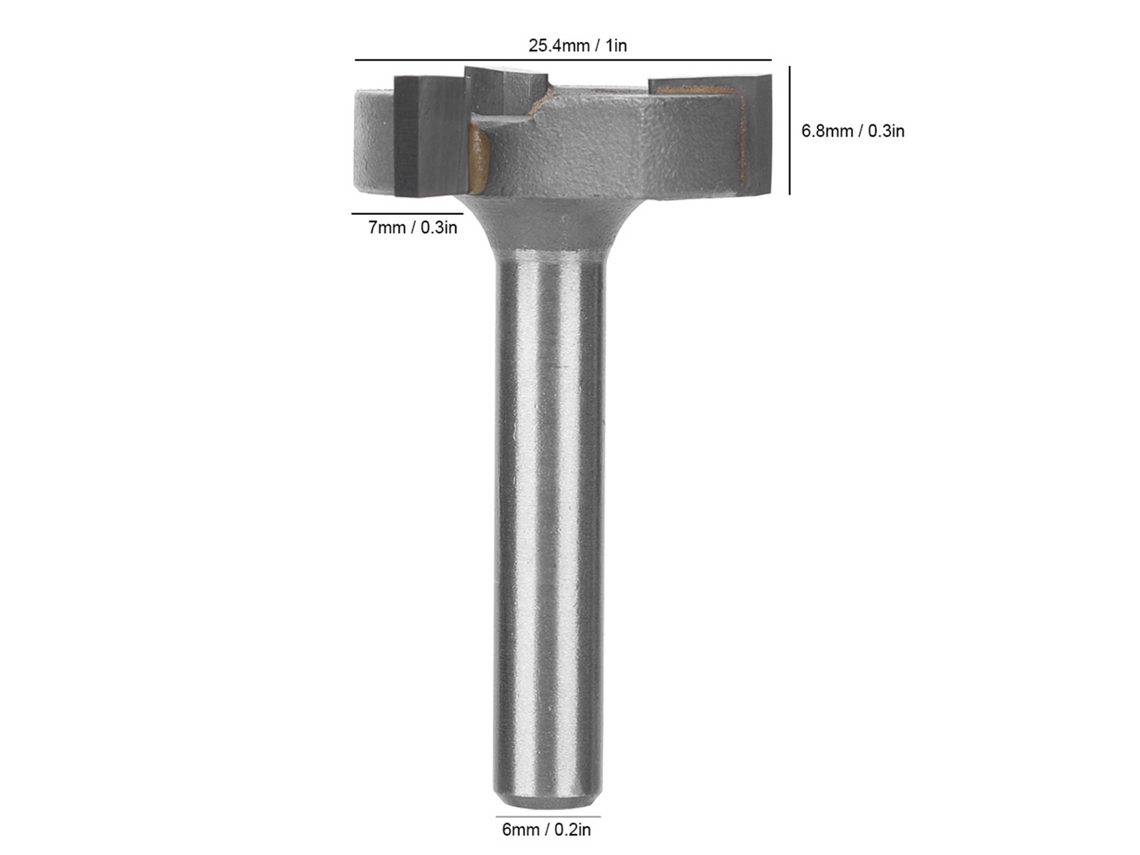 Laxiscreed Fresa T-shaped Em Aço Carbono 45 Com Cabeça De Liga E 3 Dentes Para Madeira
