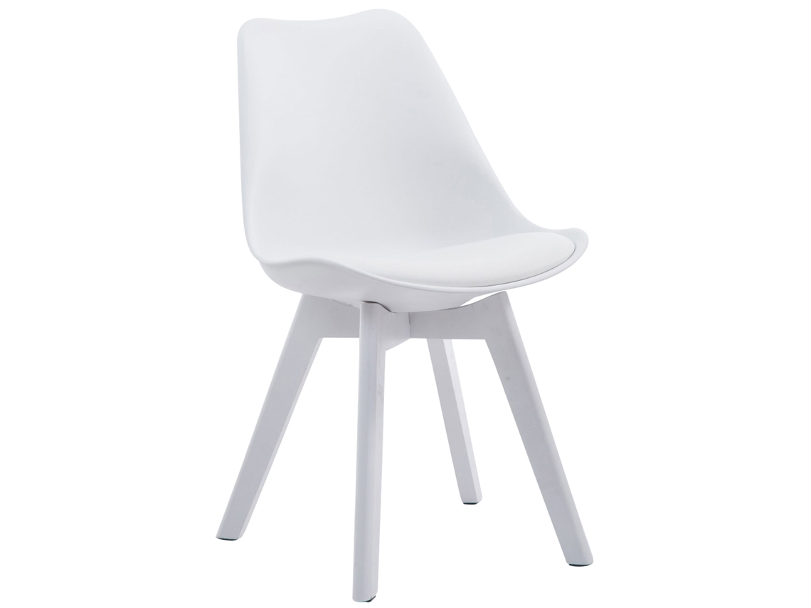 Cadeira para visitantes Borneo V2 em pele sintética branco/branco CLP