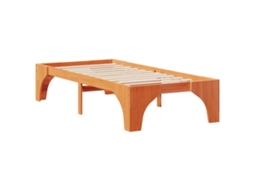 Conjunto 1 Estrutura Da Cama Vidaxl Castanho Madeira De Pinho Maciça (90 X 190 Cm)