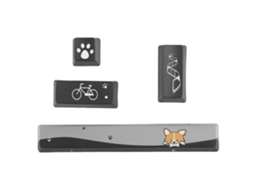 Aetheria teclas Personalizadas para Teclado Mecânico com Padrão de Cachorros Pretos Pequenos (4pcs: Espaço, Esc, Enter, Numpad Enter)