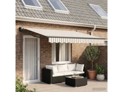 Vidaxl Toldo Retrátil Cinza Claro E Branco 4 × 3 M