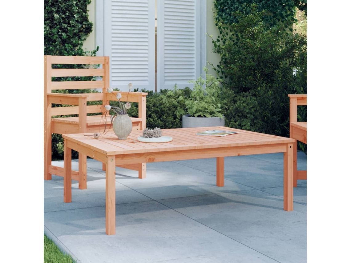 Vidaxl Mesa De Jardim 121x82,5x45 Cm Madeira De Douglas Maciça