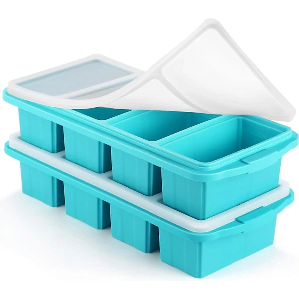 Forma De Silicone Para Congelador Com Tampa, Formas De Silicone Para Congelar Alimentos, Forma Grande Para Cubos De Gelo