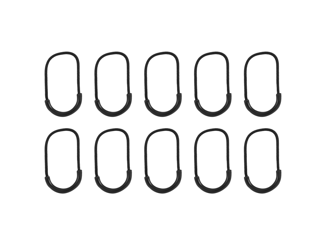 10pcs Pulls Zipper Smile Estilo Plástico Preto
