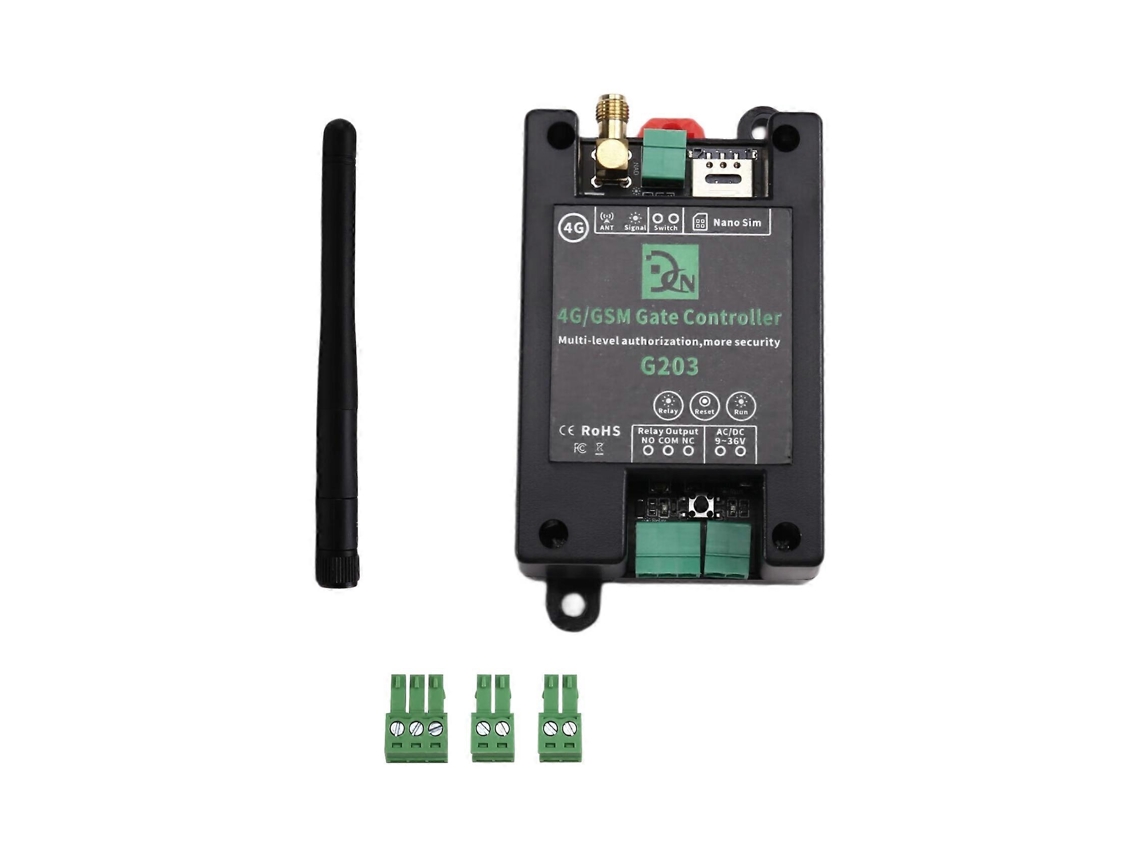 Interruptor De Relé Com Controle Remoto Gsm G203 4g Para Controle De Portas E Portões, Operado Por Celular.