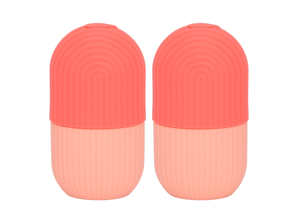 2 Peças De Rodillo Facial De Gelo De Silicone Para Reduzir Inchaço, Massager Frio Para Olhos E Rosto, Rosa, Para Casa