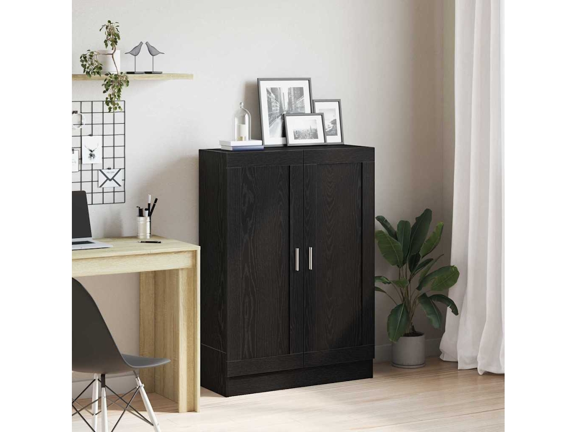 Vidaxl Gabinete De Livros 3 Níveis 82,5 X 30,5 X 115 Cm Carvalho Preto