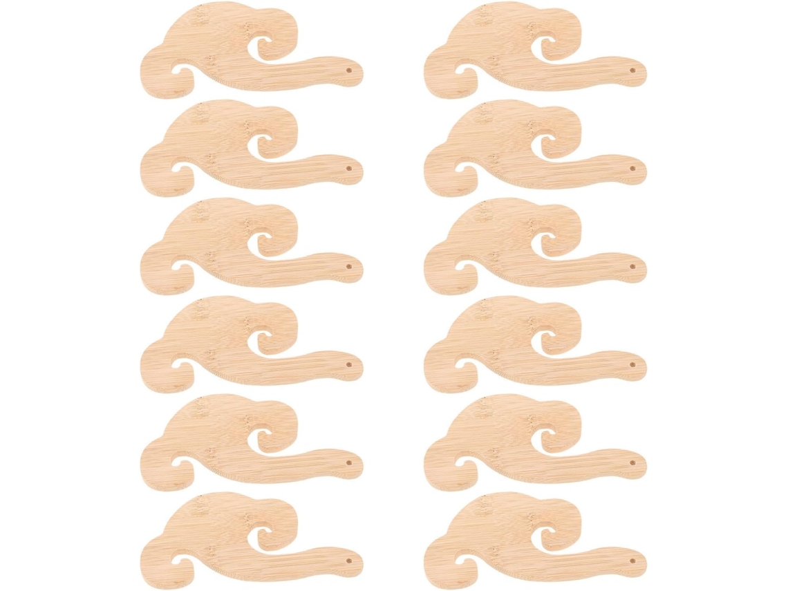 Conjunto De 12 Hastes De Bambu Bege Para Leque Chinês.