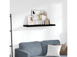 Vidaxl Prateleira De Parede Suspensa 90x23,5x3,8 Cm Mdf Preto