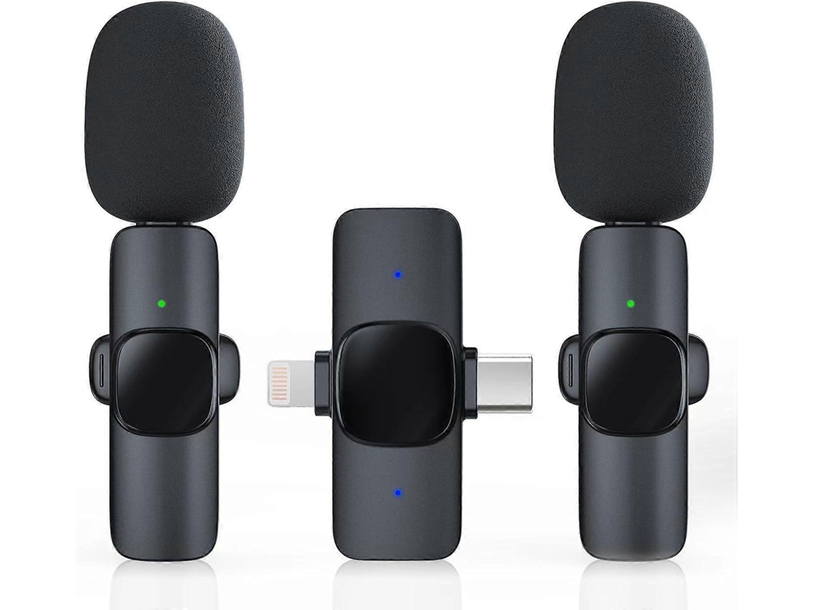 Pacote Com 2 Microfones De Lapela Sem Fio Para Iphone/ Telefone Android, Microfone Usb C Aquaforge