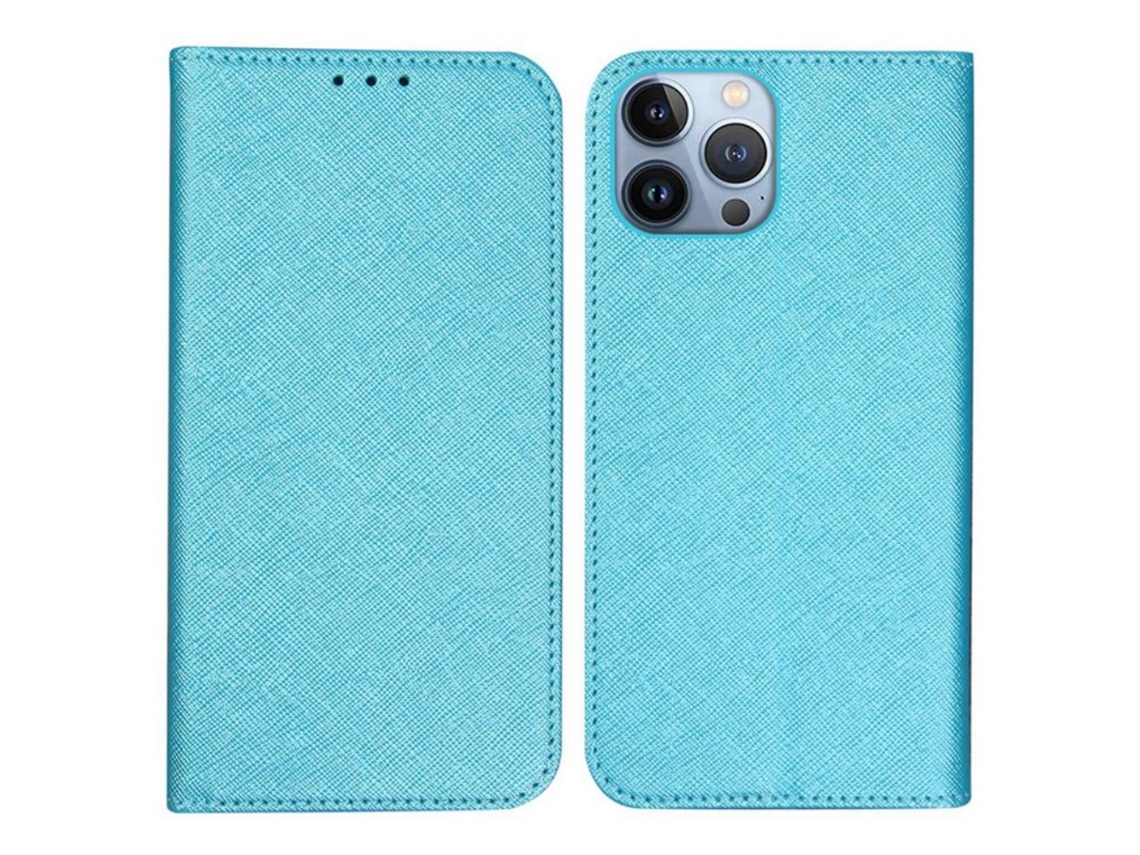 Capa Para Iphone 15 Pro Max Pele Sintética Magnética Azul