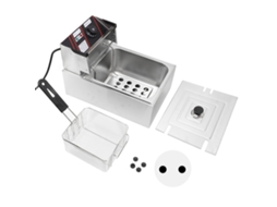 Fritadeira Eléctrica Multifunções para Óleo com Tanque Único para Casa, Restaurante e Balcão LAXISCREED (250v Eu)