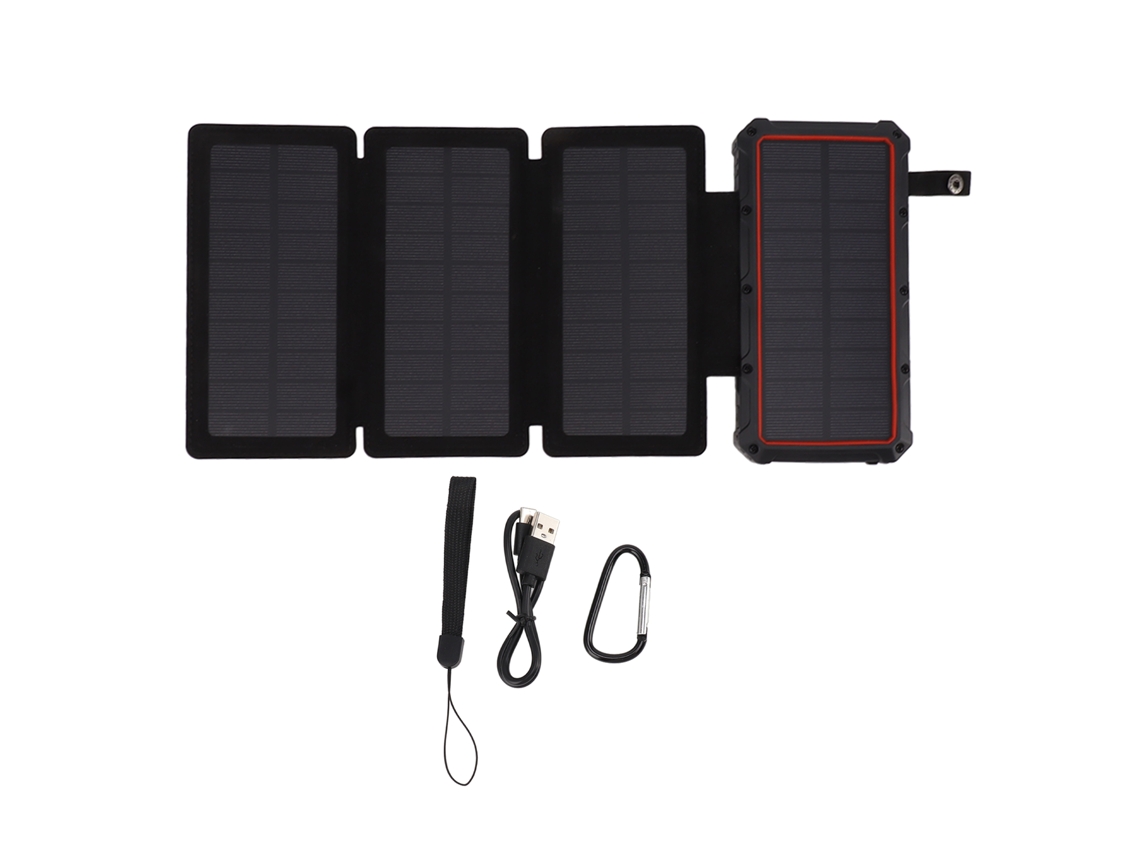 Carregador solar dobrável 2026 de 20000mAh com bateria externa USB-C para smartphones e tablets (A20000)