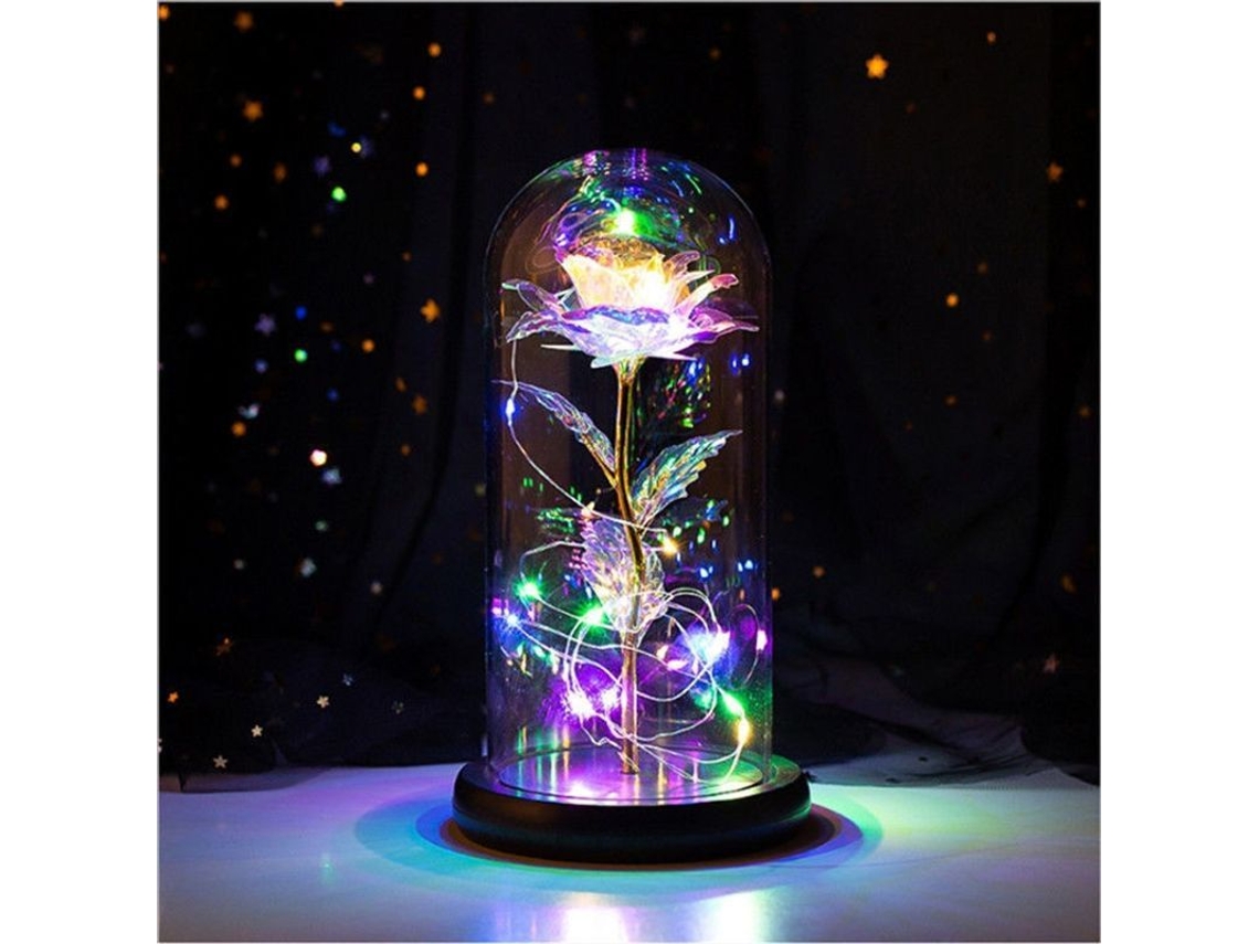 Rosa Eterna Com Luz Led Em Domo De Vidro Presente Romântico Para Natal Dia Dos Namorados Aniversário