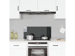 Vidaxl Painel Anti-salpicos De Cozinha 90x40 Cm Vidro Temperado Preto