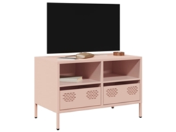 Vidaxl Móvel De Tv 68x39x43,5 Cm Aço Laminado A Frio Rosa