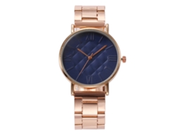 Relógio de Pulso Feminino Vansvar Moda Casual Mostrador Quadriculado Azul Quartzo
