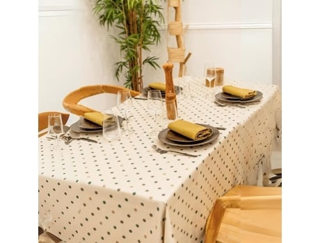 Toalha De Mesa Sud Etoffe Revestida Bolinhas Esmeralda Verde (250x150cm)