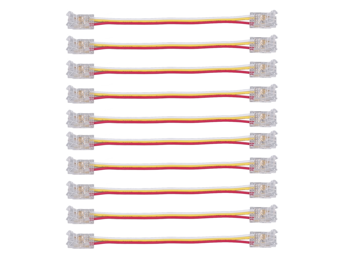 2026 conectores para Fitas Led Cob de 3 Pinos e 8 Mm, 10 Unidades, Alta Compatibilidade, para Lar, Festa e Escritório