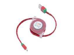 Cabo de Dados retrátil de nylon trançado EOOCOO, 90cm, para Android e iPhone