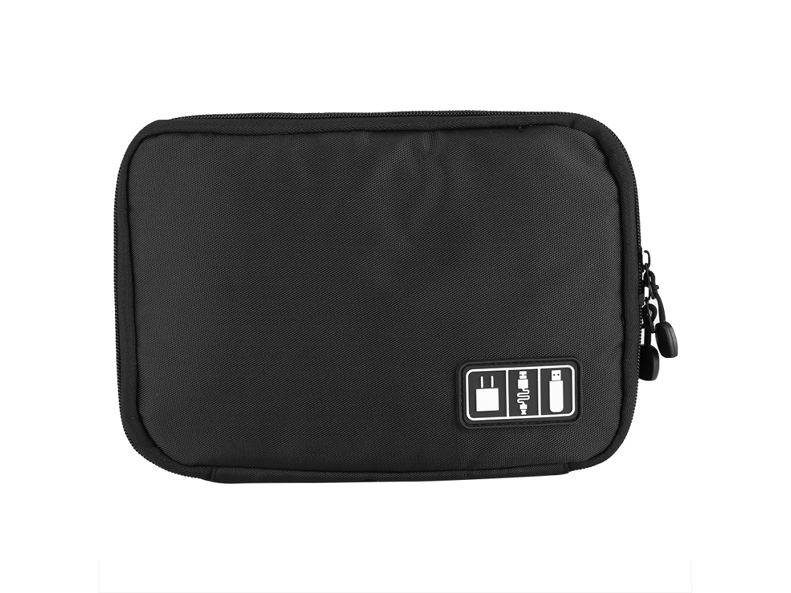 Bolsa Organizadora Portátil para Acessórios Digitais Cabo Usb Power Bank Fone de Ouvido Preto | S/MARCA