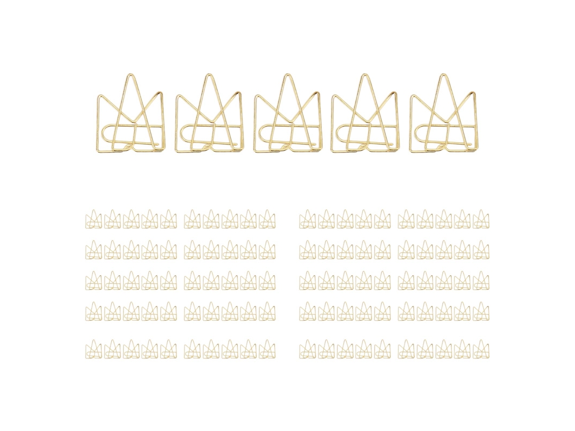 100pcs Clips De Papel De Metal Corona Antirrobo Antideslizante Bonitos Y Divertidos