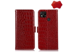 Capa De Celular De Couro De Crocodilo Com Camada Superior De Couro Bovino Para Xiaomi Redmi 10a/9c