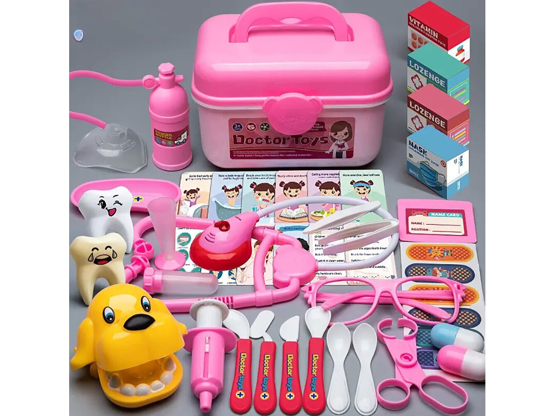 Conjunto De Dramatização De Médico Para Crianças Caixa De Ferramentas Médicas Divertida Com Estetoscópio Jogos Para Meninos E Meninas Brinquedos Prese