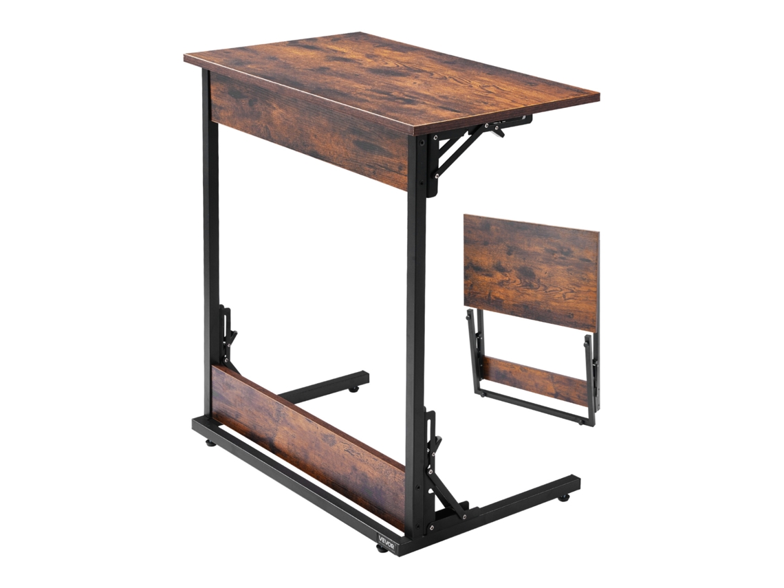 Mesa Auxiliar Dobrável Em Forma De C 60 X 37 X 70 Cm Com Pernas Ajustáveis Vevor