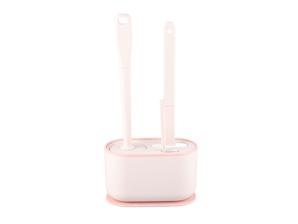 Conjunto de Escova para Vaso Sanitário com Cabo Longo, Limpa Profundo Rosa Sakura S/MARCA