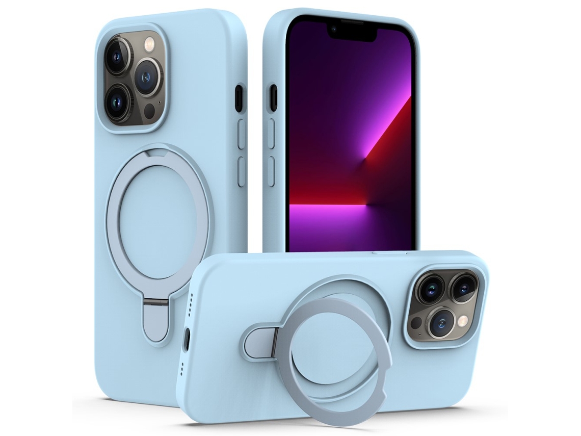 Suporte Casa Magsafe Para Iphone 13 Pro Silicone Magnética Azul