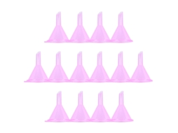 100-mini Funis De Plástico Pp Rosa Para Enchimento Garrafas