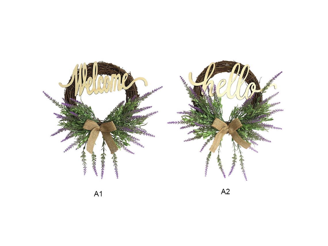 Coroa De Lavanda (tamanho De 14 Polegadas, Decoração Dupla Para Portas E Paredes) Eoocoo