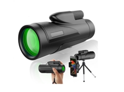 Monóculos 12x50 Hd Telescópio Monocular Com Tripé De Bolso, Prisma Óptico Completo À Prova Dágua, Telescópio De Foco Duplo Portátil Yizhood (preto)