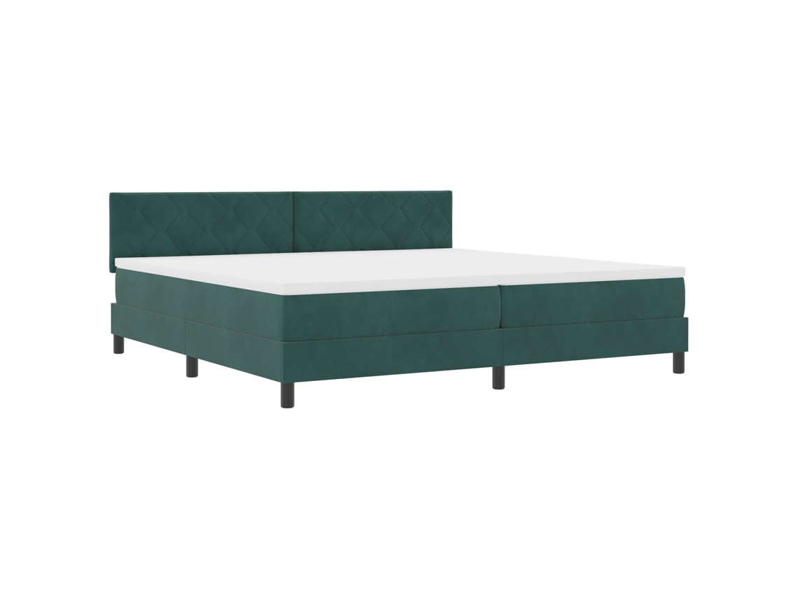 Colchão De Veludo Com Molas Pocket Vidaxl Verde Veludo (200x200 Cm)