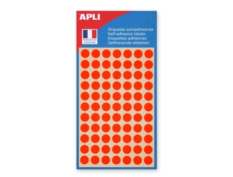 Etiquetas de sinalização - AGIPA - 385 Adesivos Redondos - 8 mm - Laranja Fluorescente - Adesivo permanente