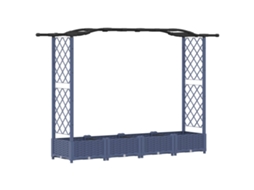 Conjunto 1 Canteiro De Jardim Elevado Vidaxl Cinzento Polipropileno (207 X 40 X 123 Cm)