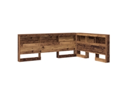Conjunto 1 Cabeceira De Armazenamento Vidaxl Castanho Madeira De Pinho Maciça (150 Cm)