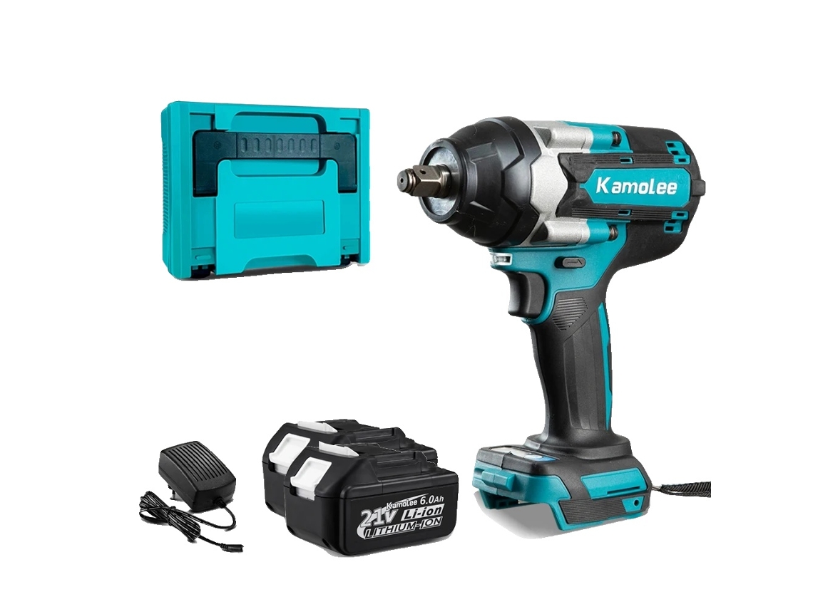 Chave De Impacto Elétrica, Recarregável, Velocidade De 7000 Rpm, Torque Máximo De 1800 Nm, 2x6.0ah Plástico, Ue Oem