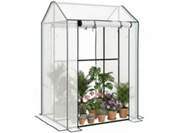 Estufa De Jardim Estufa Fria, Resistente Às Intempéries, Com Porta De Enrolar, 100 Cm X 80 Cm X 150 Cm, Branco + Verde