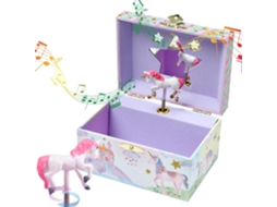Caixa De Música Para Meninas Com Unicórnio Giratório, Arco-íris Com Glitter E Estrelas (roxa)