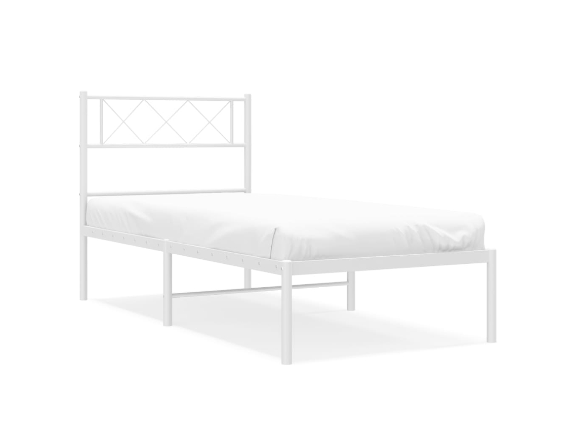 Metal Bed Frame, Metal Bed Frames Vidaxl Branco Aço (80 X 200 Cm)
