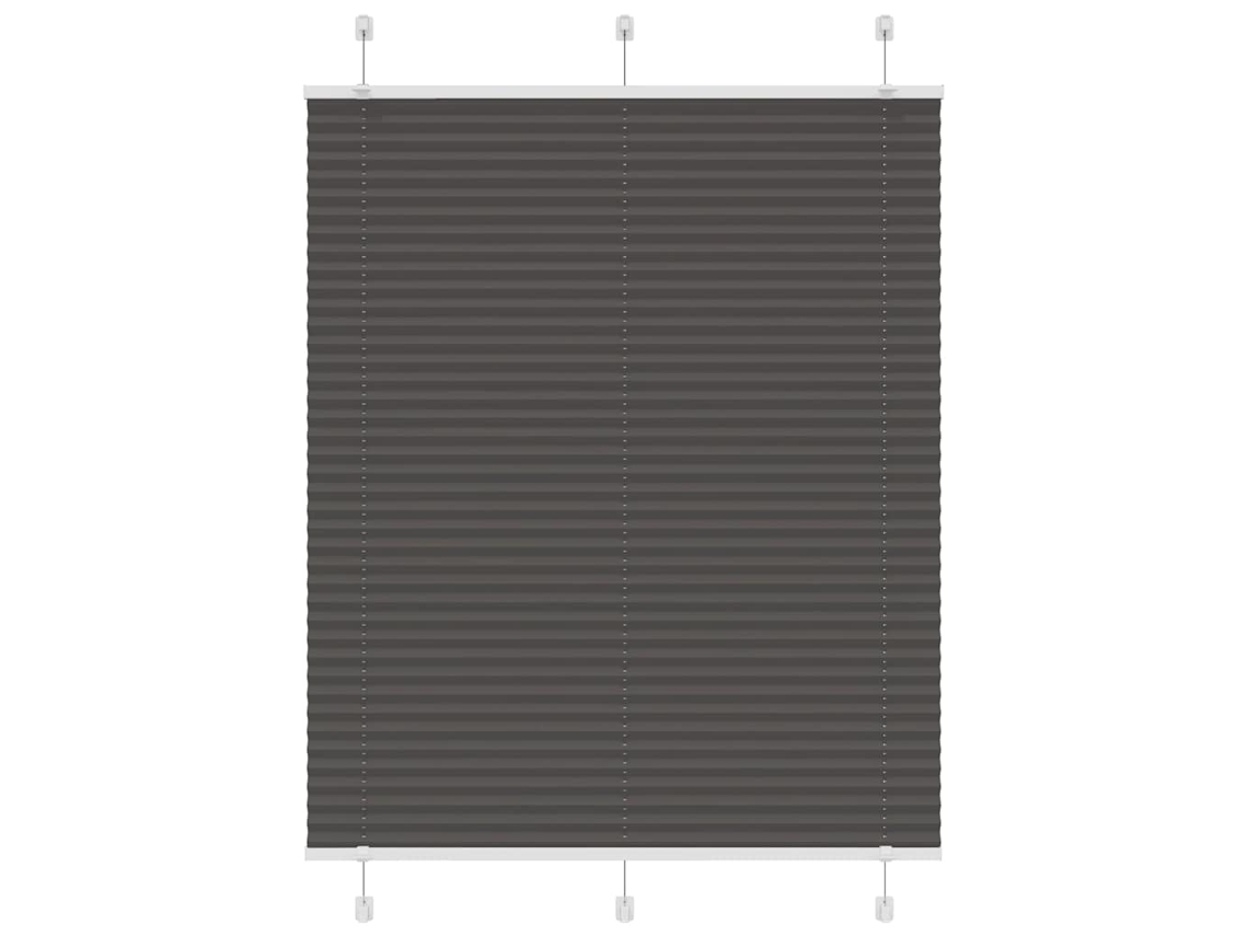 Vidaxl Preto Plissada Cega 110x100 Cm Largura Tecido 109,4cm Poliéster