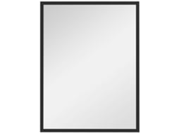 Espelho de Parede Retangular com Ganchos, Vidro e Espelho de Parede de Mdf, 60x80 Cm, Preto