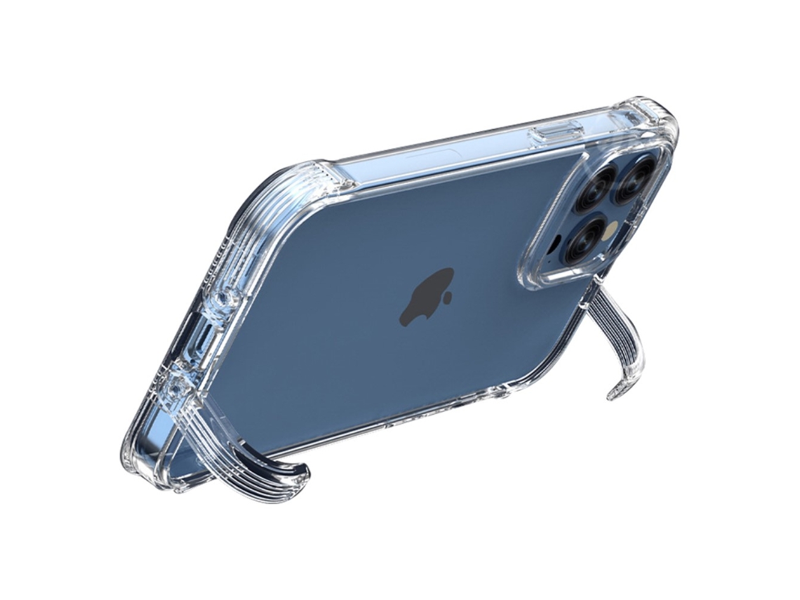 Suporte Casa Para Iphone 15 Pro Max Pele Sintética Anti-choque Transparente