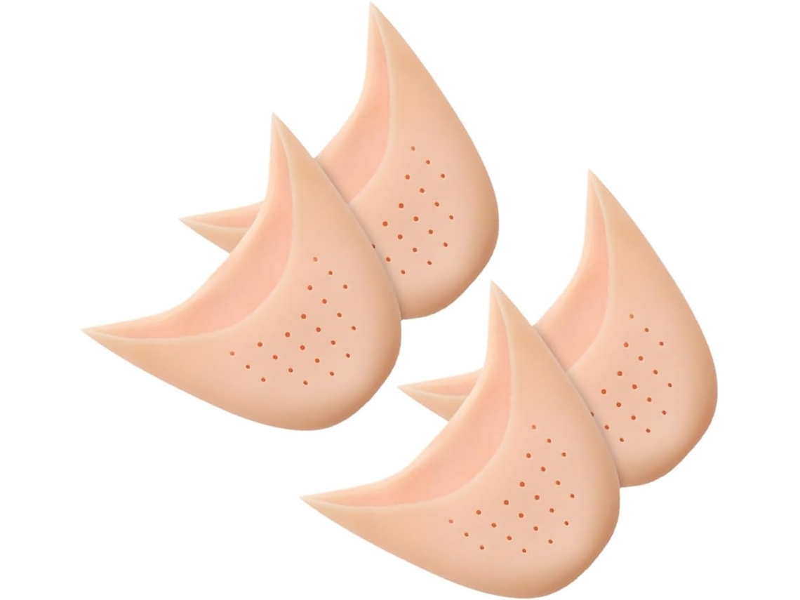Conjunto De 4 Protetores Ponta Silicone Para Sapatilhas Balé, Protetores De Dedos Longos, Capas Antiderrapantes Para