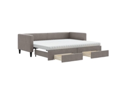Daybed With Trundle, Daybeds With Trundles Vidaxl Cinzento-acastanhado Tecido (80 X 200 Cm)