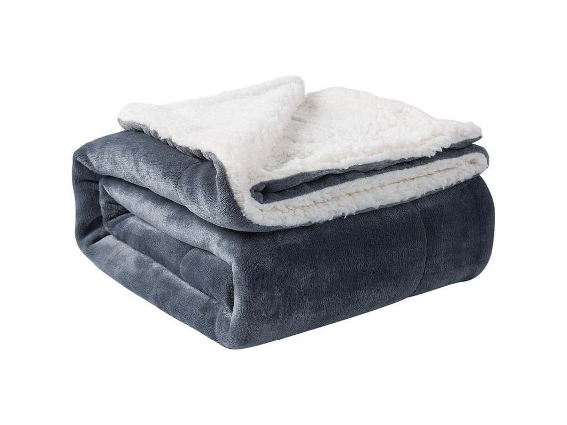 2026 manta Sherpa Twin Cálida Suave Peluda Reversible para Cama Sofá Invierno Gris 60x80 Pulgadas
